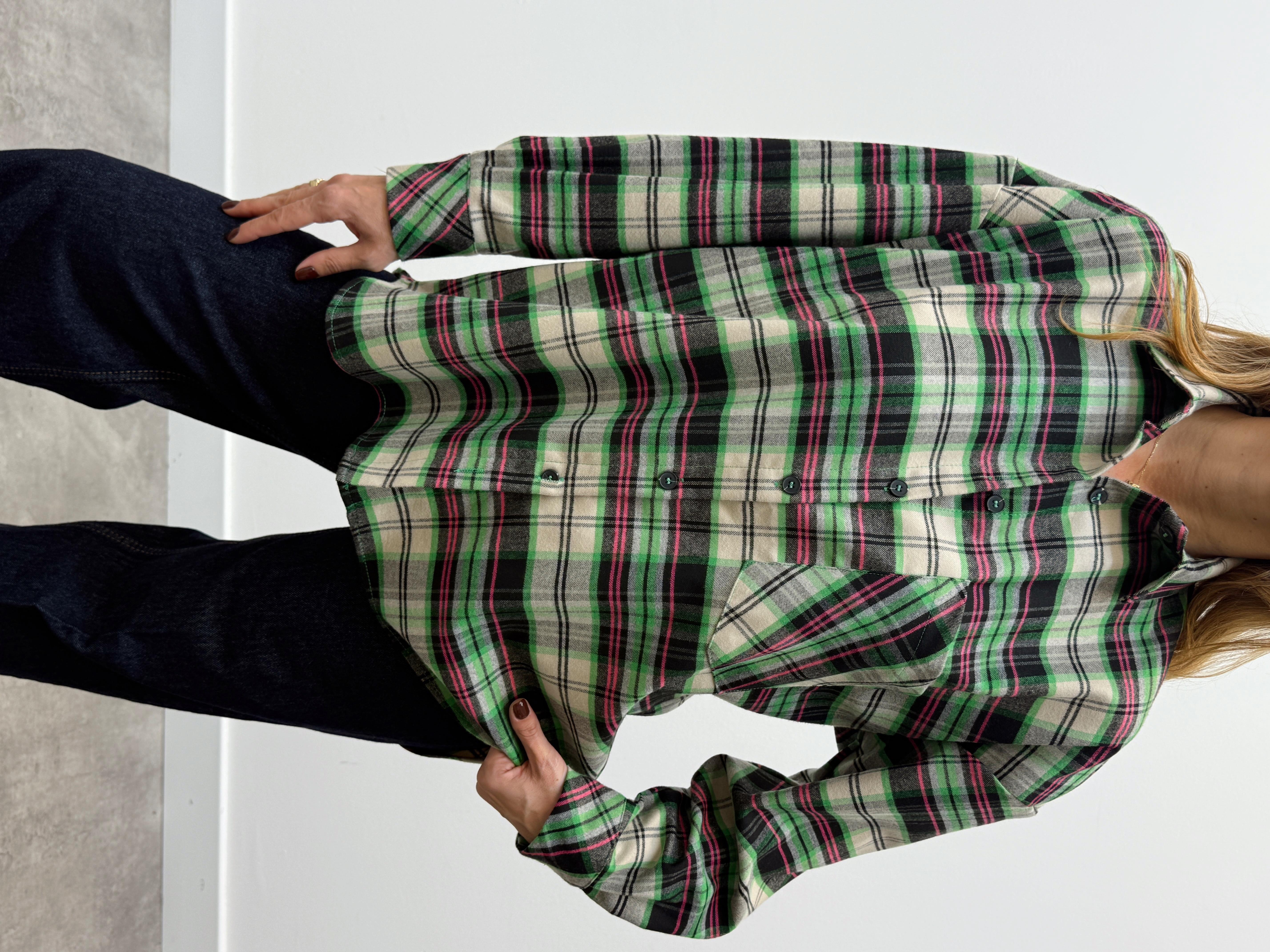 Kadın Elva Pembe Oduncu Oversıze Gömlek