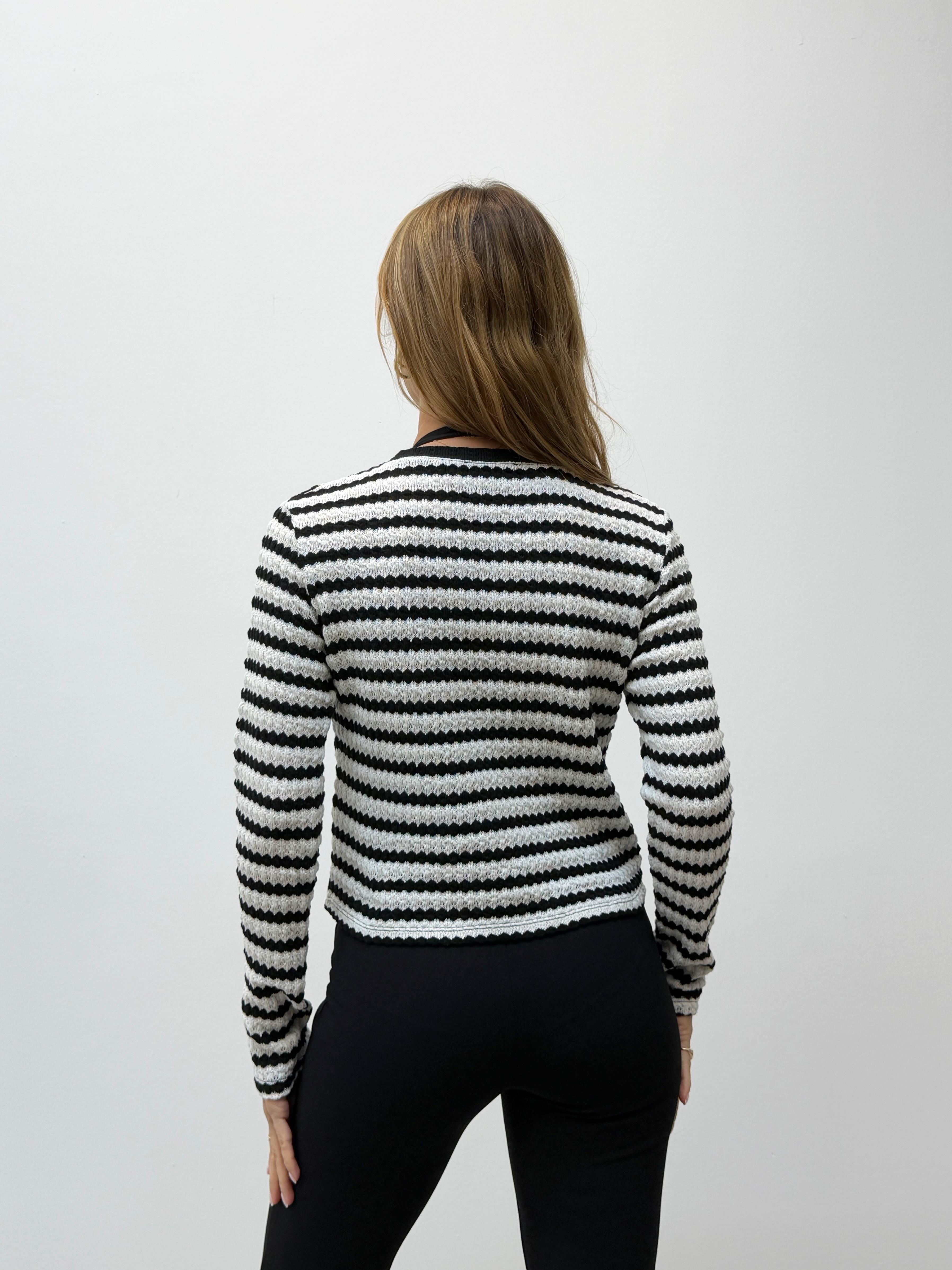 Kadın Gold Düğme Triko Siyah Hırka