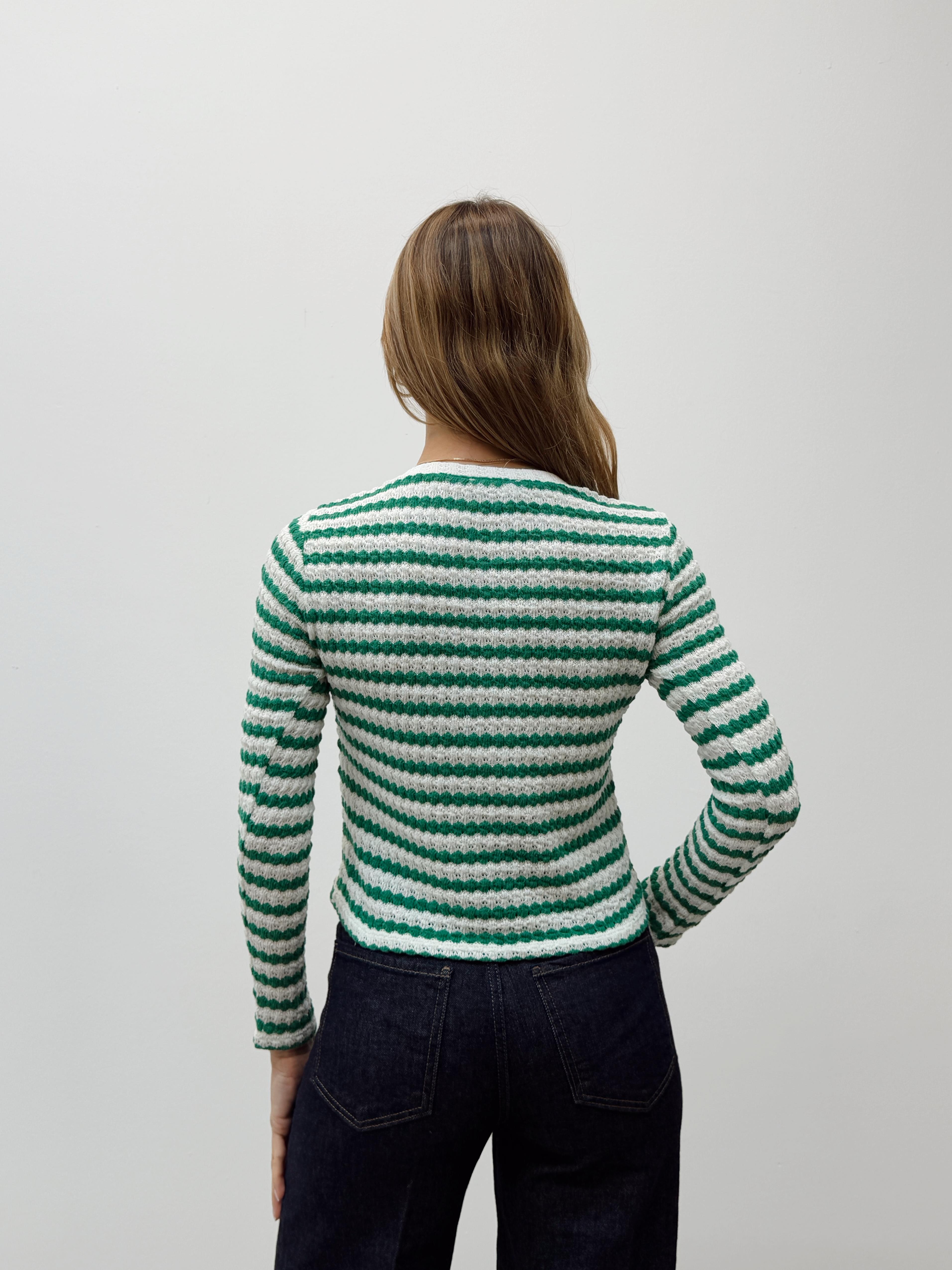 Kadın Gold Düğme Triko Yeşil Hırka