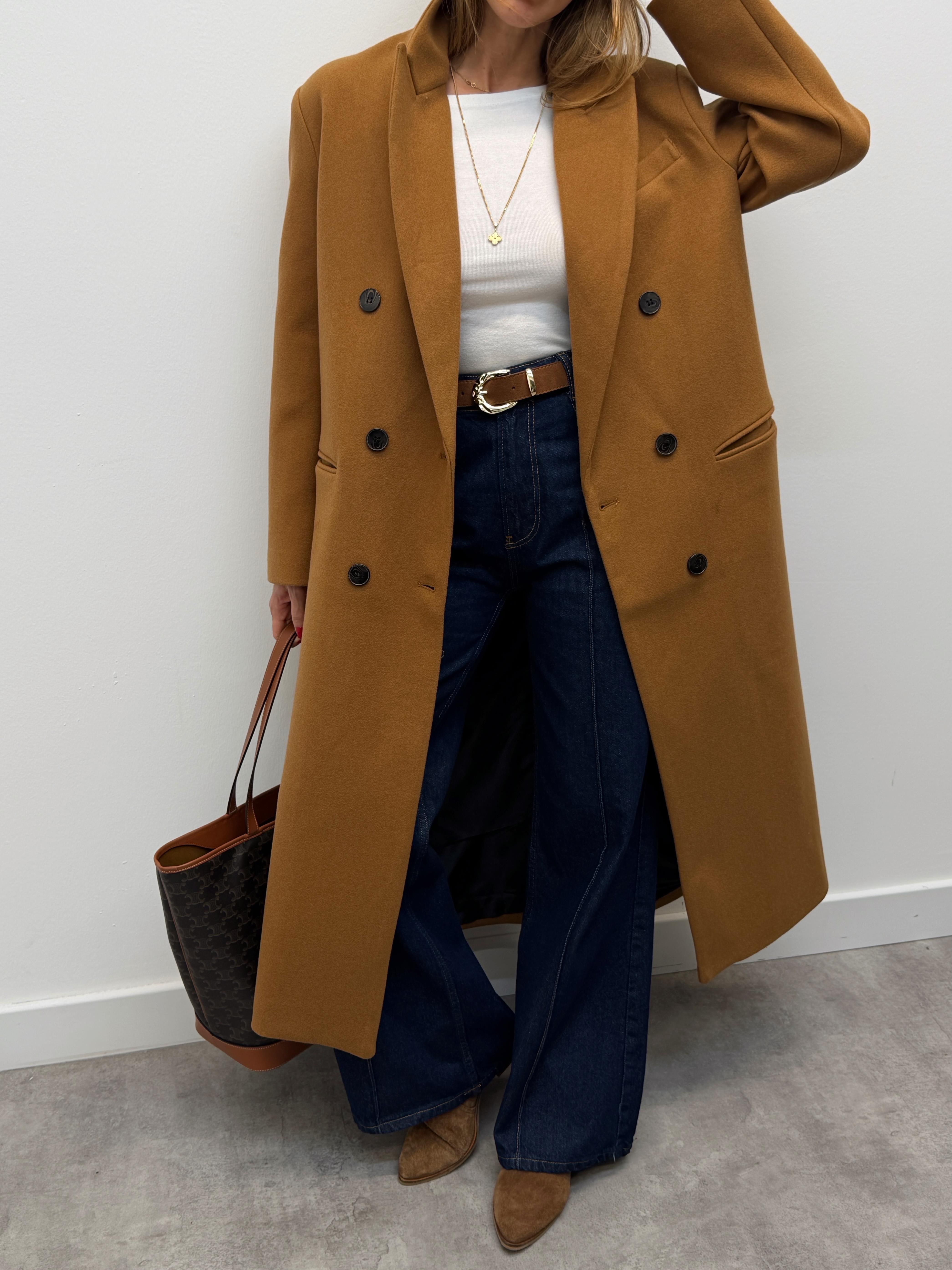 Kadın Premium Vatkalı Armonde Taba Kaban