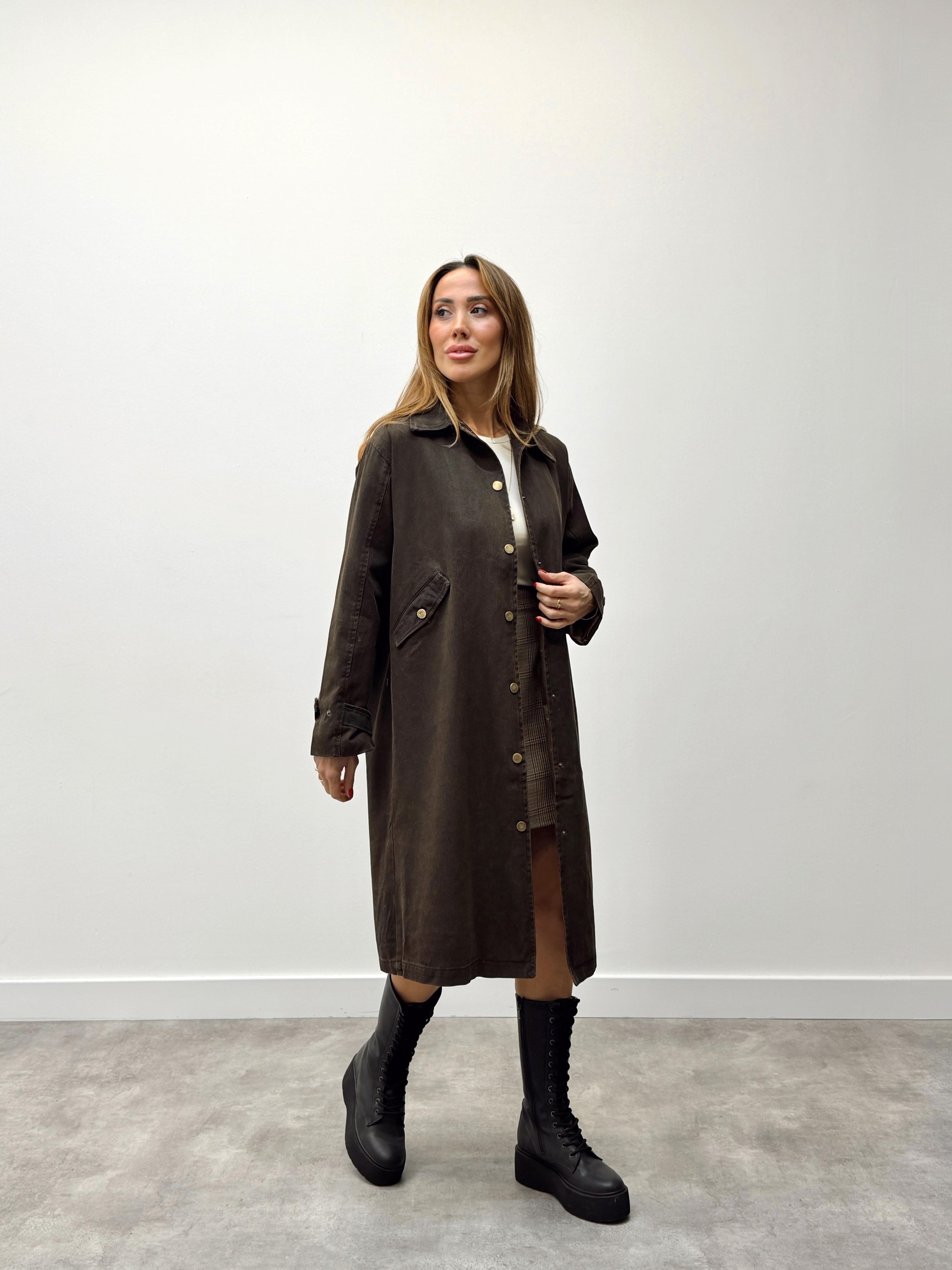 Kadın Verona Gabardin Mumlu Trençkot