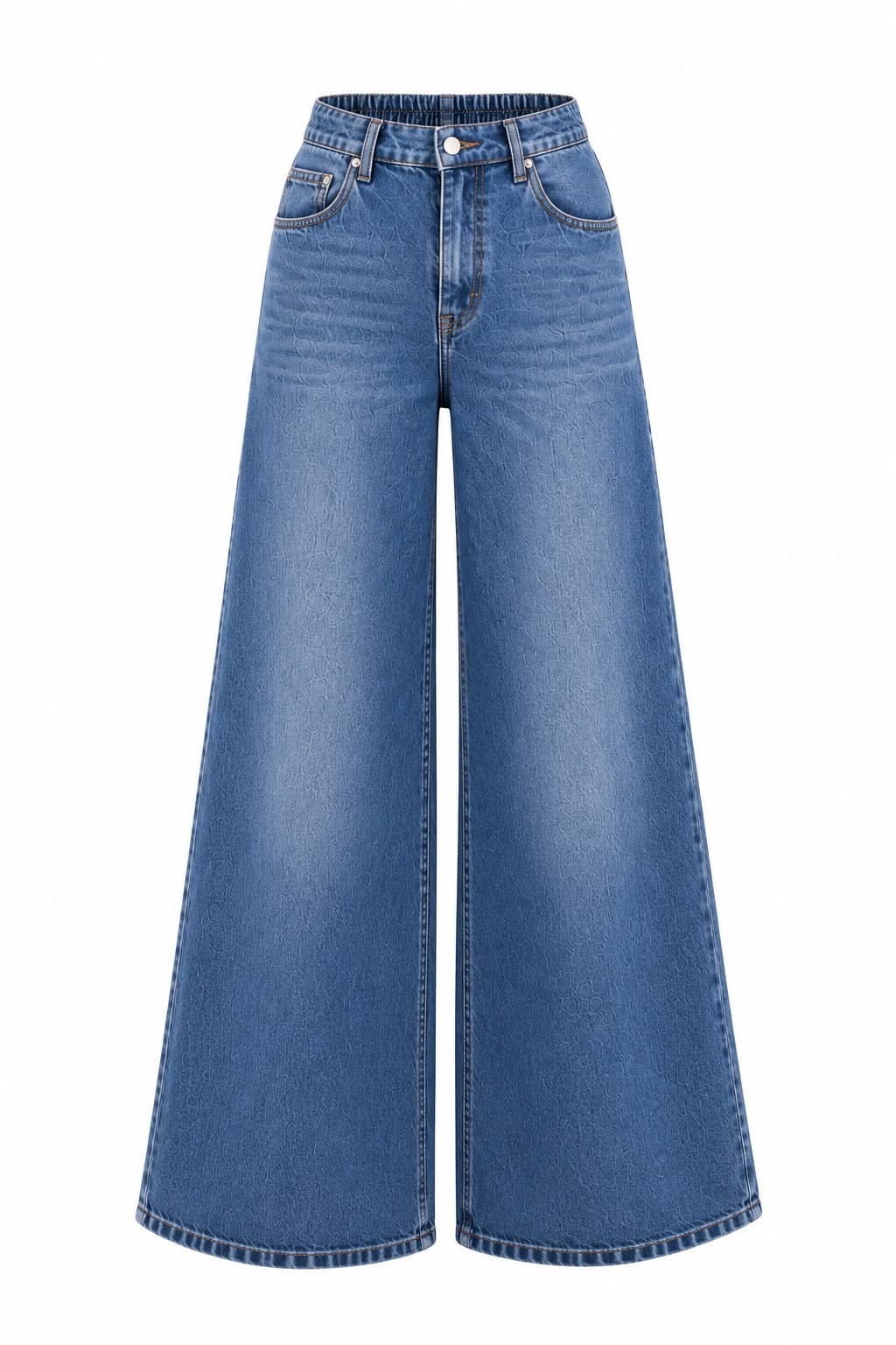 Maison Beli Lastikli Dökümlü Mavi Pantolon 