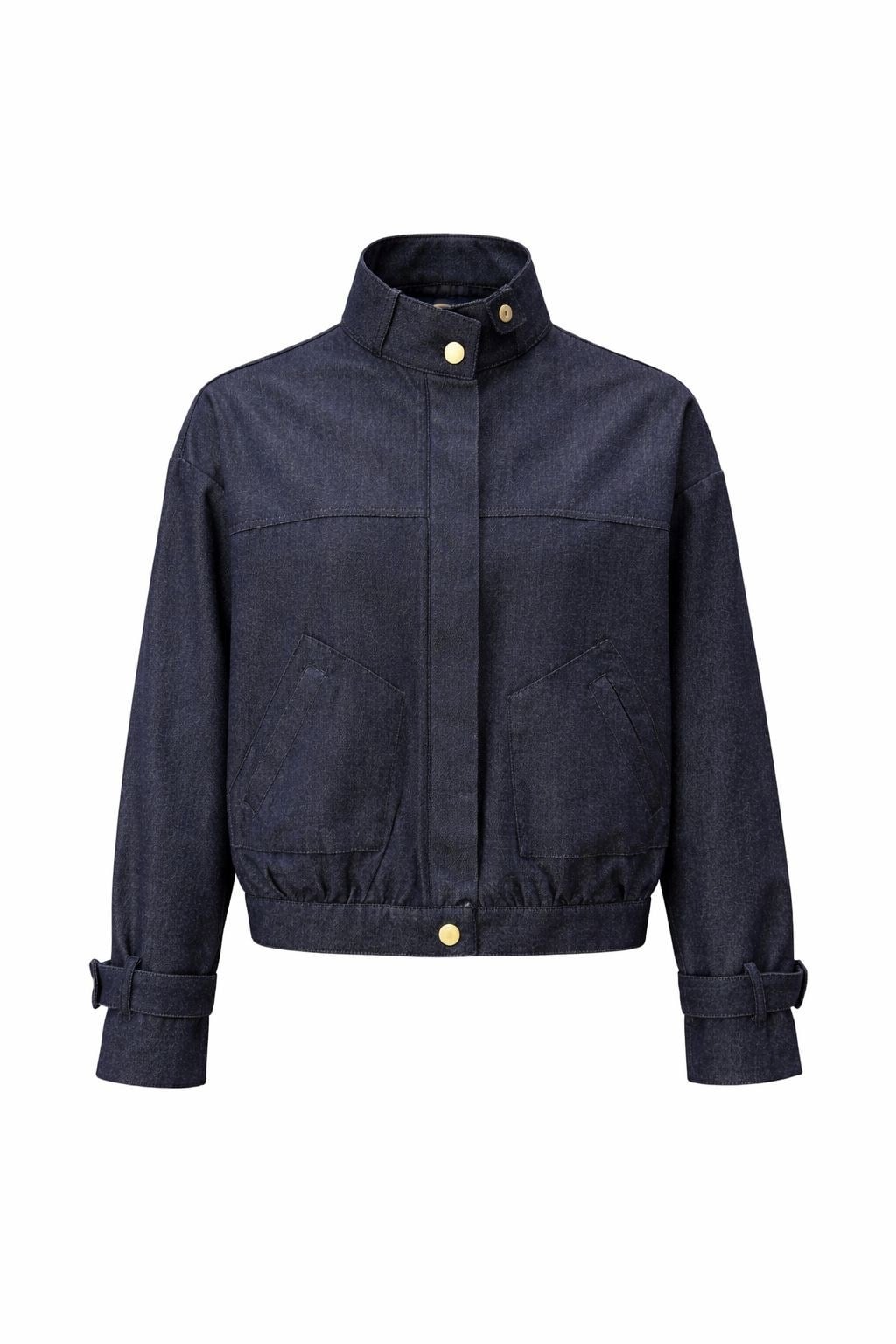 Premium Crop Denim Mavi Ceket 