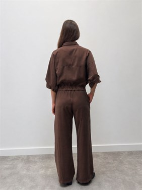 Elara Ceket Pantolon Kahve Takım