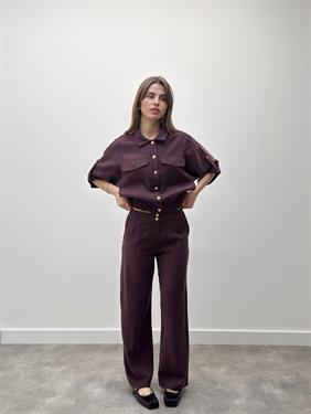 Elara Ceket Pantolon Mürdüm Takım