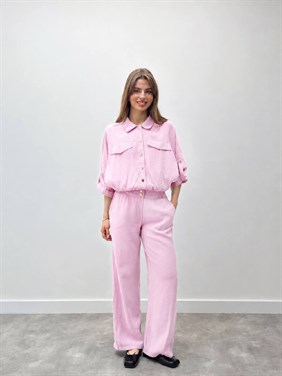 Elara Ceket Pantolon Pembe Takım