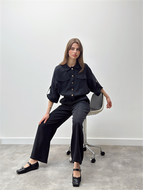 Elara Ceket Pantolon Siyah Takım