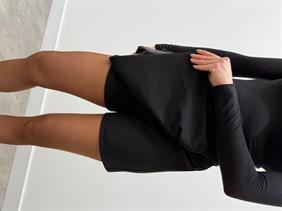 Icon Düğüm Detaylı Siyah Şort Etek