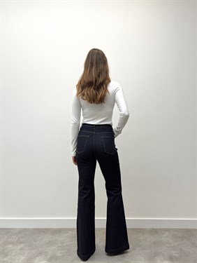 İspanyol Paça Yüksek Bel Koyu Mavi Pantolon