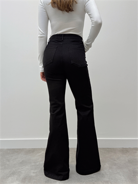 İspanyol Paça Yüksek Bel Siyah Pantolon