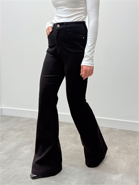 İspanyol Paça Yüksek Bel Siyah Pantolon