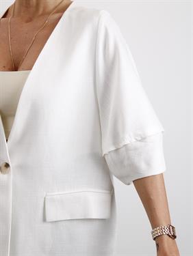 Kadın Astarsız Taş Balon Kol Keten Ceket