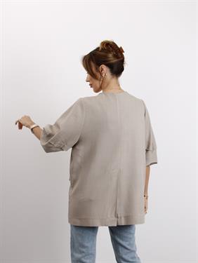 Kadın Astarsız Vizon Balon Kol Keten Ceket