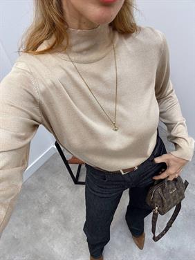 Kadın Balıkçı Yaka Bej Kazak