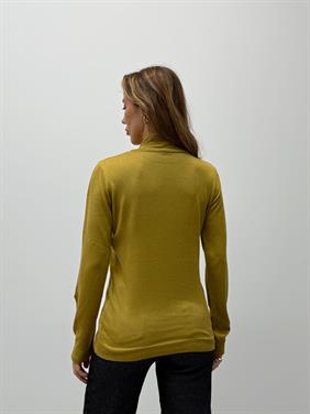 Kadın Balıkçı Yaka Yağ Yeşili Kazak