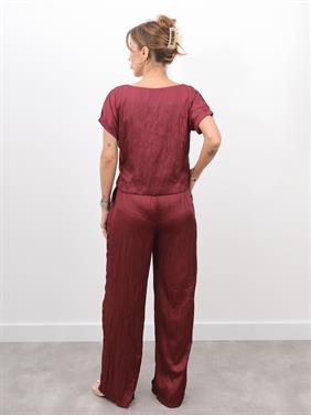Kadın Crush Kumaş Bluz Pantolon Bordo Takım