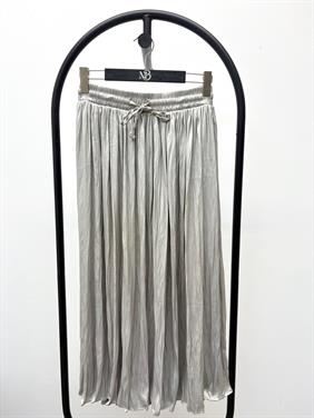 Kadın Crushlı Bağcıklı Midi Gri Etek