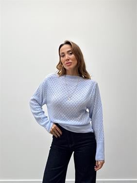 Kadın Eflatun Basic Triko Kazak