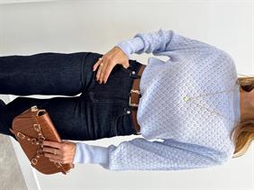 Kadın Eflatun Basic Triko Kazak