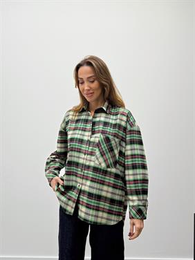 Kadın Elva Pembe Oduncu Oversıze Gömlek