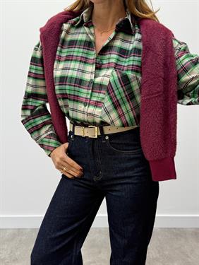 Kadın Elva Pembe Oduncu Oversıze Gömlek