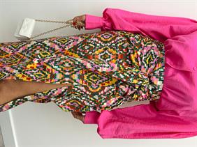 Kadın Etnik Desen Fermuarlı Tasarım Bağlamalı Etek