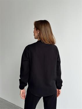 Kadın Fermuarlı Ceket Pantolon Alt-Üst Siyah Takım