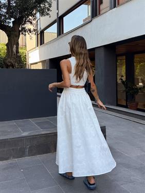 Kadın Fisto Etek Büstiyer Beyaz Takım