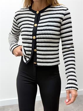 Kadın Gold Düğme Triko Siyah Hırka