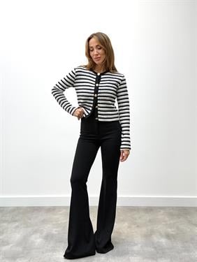 Kadın Gold Düğme Triko Siyah Hırka