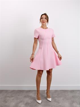 Kadın Kısa Kol Biyeli Pembe Çan Elbise