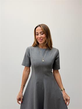 Kadın Maxi Boy Kloş Prenses Gri Elbise