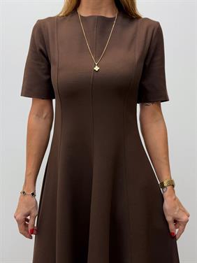 Kadın Maxi Boy Kloş Prenses Kahverengi Elbise