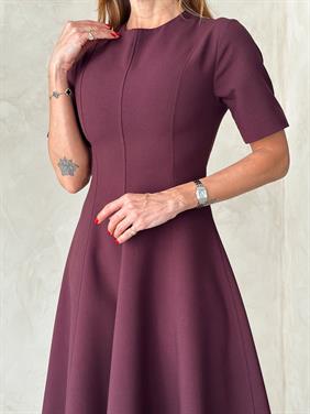 Kadın Maxi Boy Kloş Prenses Mürdüm Elbise