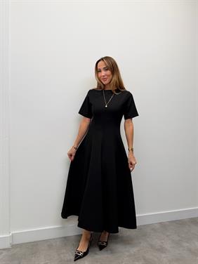 Kadın Maxi Boy Kloş Prenses Siyah Elbise