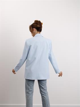 Kadın Poliviskon Kumaş Astarlı Bebe Mavi Blazer Ceket