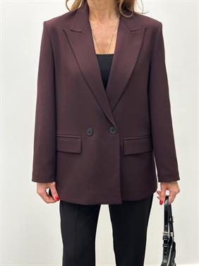 Kadın Poliviskon Kumaş Astarlı Mürdüm Blazer Ceket