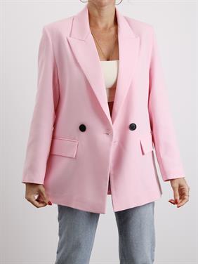 Kadın Poliviskon Kumaş Astarlı Pembe Blazer Ceket