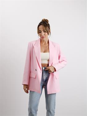 Kadın Poliviskon Kumaş Astarlı Pembe Blazer Ceket