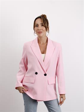 Kadın Poliviskon Kumaş Astarlı Pembe Blazer Ceket