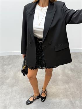 Kadın Poliviskon Kumaş Astarlı Siyah Blazer Ceket