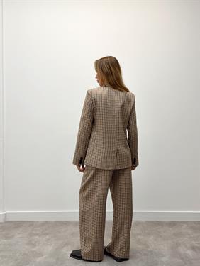 Kadın Retro Kareli Blazer Ceket