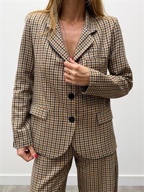 Kadın Retro Kareli Blazer Ceket