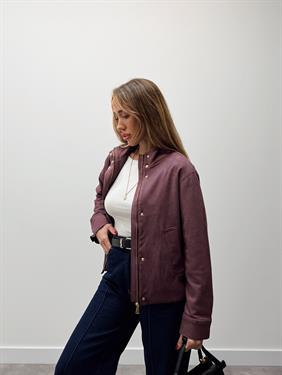 Kadın Süet Kumaş Arden Bomber Mürdüm Ceket