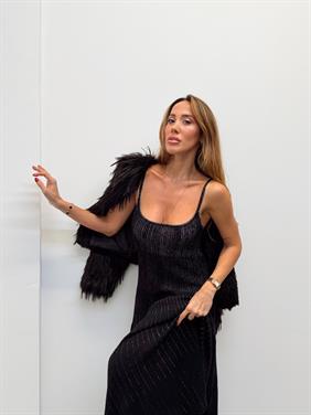 Kadın Tina Simli Askılı Triko Elbise