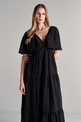 Kadın V Yaka Sırt Detaylı Elbise