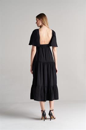 Kadın V Yaka Sırt Detaylı Elbise