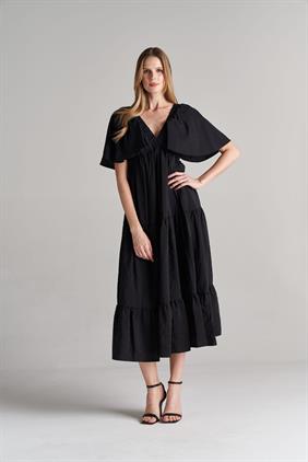 Kadın V Yaka Sırt Detaylı Elbise