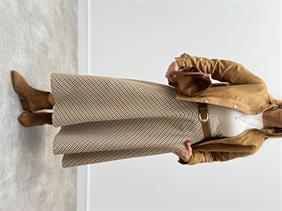 Kadın Verona Kareli Katlı Premium Etek