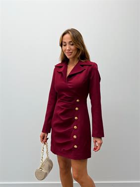 Kadın Yakalı Bordo Blazer Elbise